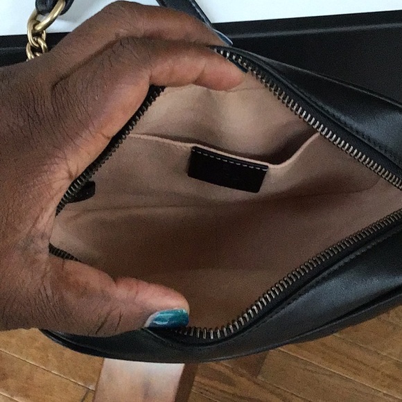 GG Marmomt Matallase Black Leather Mini Crossbody - Picture 5 of 7